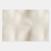 Creme Imitat Leather Geschenkpapier Set (Vorderseite)