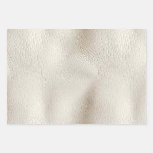 Creme Imitat Leather Geschenkpapier Set (Vorderseite)