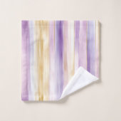 Creme Iris Streifen Badhandtuch Set (Waschlappen)