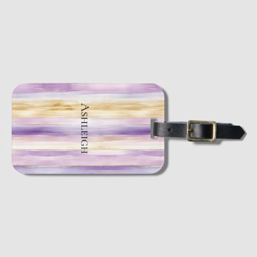 Creme Iris Streifen Gepäckanhänger (Vorderseite (Horizontal))