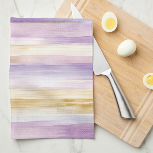 Creme Iris Streifen Geschirrtuch (Viertel Falte)