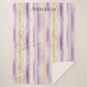 Creme Iris Streifen Sherpadecke (Vorderseite)