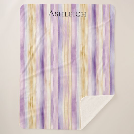 Creme Iris Streifen Sherpadecke (Vorderseite)