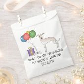 Creme Italian Greyhound Cartoon Dog Birthday Geschenktütchen (Ausgeschnitten)