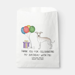 Creme Italian Greyhound Cartoon Dog Birthday Geschenktütchen