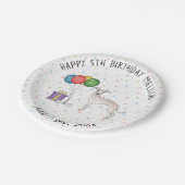 Creme Italian Greyhound Niedlich Cartoon Dog Gebur Pappteller (Schrägansicht)