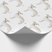 Creme Italian Greyhound Niedlich Cartoon Dog Muste Geschenkpapier (Ecke)