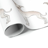 Creme Italian Greyhound Niedlich Cartoon Dog Muste Geschenkpapier (Rolleneckpunkt)