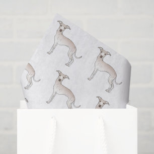 Creme Italian Greyhound Niedlich Cartoon Dog Muste Seidenpapier
