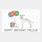Creme Italian Greyhound Niedlich Dog - Happy Birth Rechteckiger Aufkleber (Vorderseite)