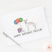 Creme Italian Greyhound Niedlich Dog - Happy Birth Rechteckiger Aufkleber (Umschlag)