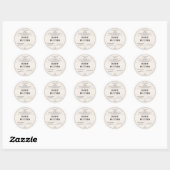 Creme Ivory White Minimal Cosmetic Product Label Runder Aufkleber (Blatt)
