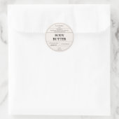 Creme Ivory White Minimal Cosmetic Product Label Runder Aufkleber (Tasche)
