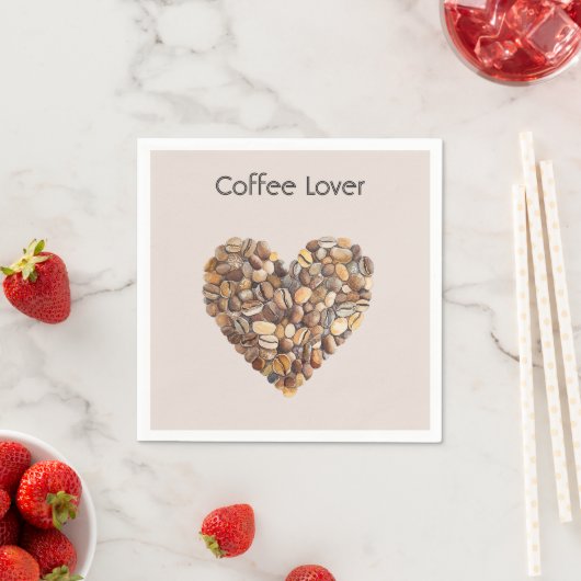 Creme-Kaffee-Herztassen Serviette (Beispiel)
