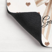 Creme-Kakaoband Rosa Glitzerherzen Mousepad (Ecke)