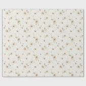 Creme-Kakaobraune Blumen Geburtstag Geschenkpapier (Flach)