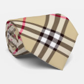 Creme Kariert Krawatte (Gerollt)