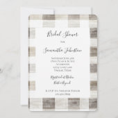 Creme Kariert Stripes Brautparty Einladung (Vorderseite)