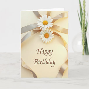 Creme-Karte zum Geburtstag mit floralem Design Karte