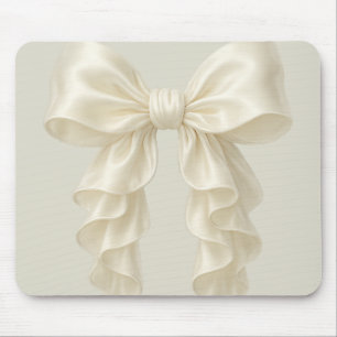 Creme-Kaskaden-Rüschen-Schleife Elegant Vornehm Mä Mousepad
