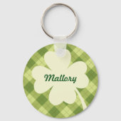 Creme Kleeblatt Personalisierter Schlüsselanhänger (Vorderseite)