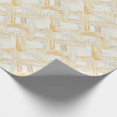 Creme-Korbflechtmuster Geschenkpapier (Ecke)
