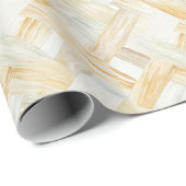 Creme-Korbflechtmuster Geschenkpapier (Rolleneckpunkt)