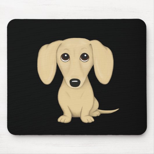 Creme Kurz Hair Dackel Mousepad (Vorne)