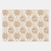 Creme Lebkuchen Weihnachtsbögen Schneeflocken Geschenkpapier Set (Vorderseite)