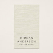 Creme-Leinen-Look Logo QR Code Visitenkarten (Vorderseite)