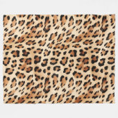 Creme Leopard Animal Print Fleecedecke (Vorderseite (Horizontal))