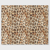 Creme Leopard Animal Print Geschenkpapier (Flach)