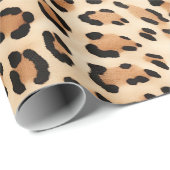 Creme Leopard Animal Print Geschenkpapier (Rolleneckpunkt)