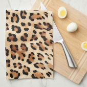 Creme Leopard Animal Print Geschirrtuch (Viertel Falte)