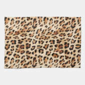 Creme Leopard Animal Print Geschirrtuch (Horizontal)