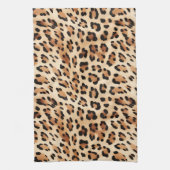 Creme Leopard Animal Print Geschirrtuch (Vertikal)
