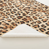 Creme Leopard Animal Print Sherpadecke (3/4)