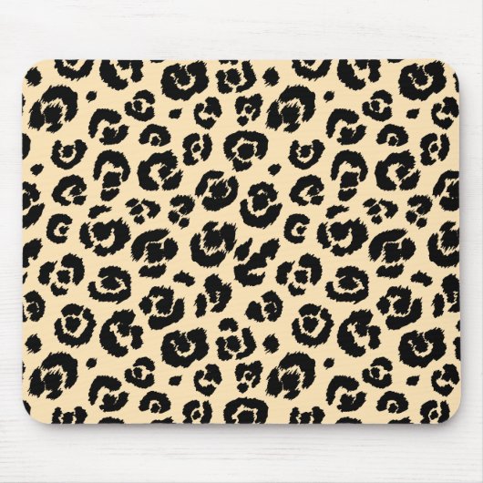 Creme-Leopard-Druck Mousepad (Vorne)