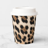 Creme Leopard Glitzer Frame Pappbecher (Rückseite)