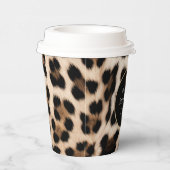 Creme Leopard Glitzer Frame Pappbecher (Rechts)