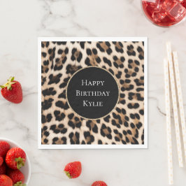 Creme Leopard Glitzer Frame Serviette