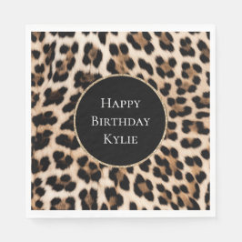 Creme Leopard Glitzer Frame Serviette