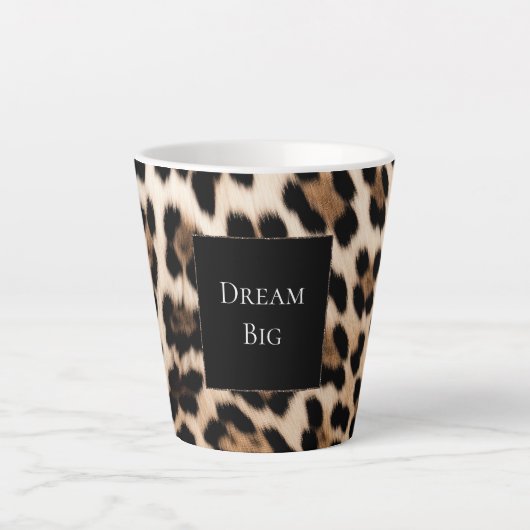 Creme Leopard Milchtasse (Vorderseite)