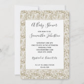 Creme Leopard Print Einladung (Vorderseite)