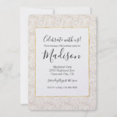 Creme Leopard Print Einladung (Vorderseite)