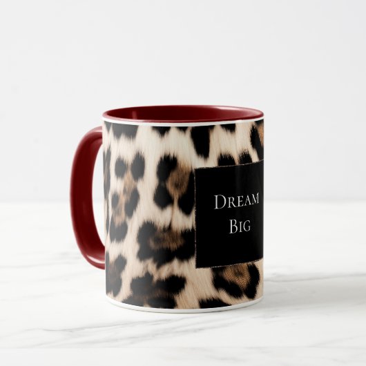 Creme Leopard Tasse (Vorderseite Links)