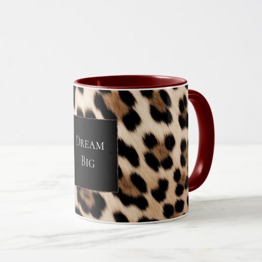 Creme Leopard Tasse (VorderseiteRechts)
