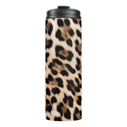 Creme Leopard Thermosbecher (Vorderseite)