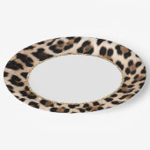 Creme Leopard Tier Gold Glitter Geburtstag Pappteller (Schrägansicht)