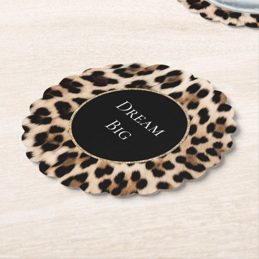 Creme Leopard Untersetzer (angewinkelt)